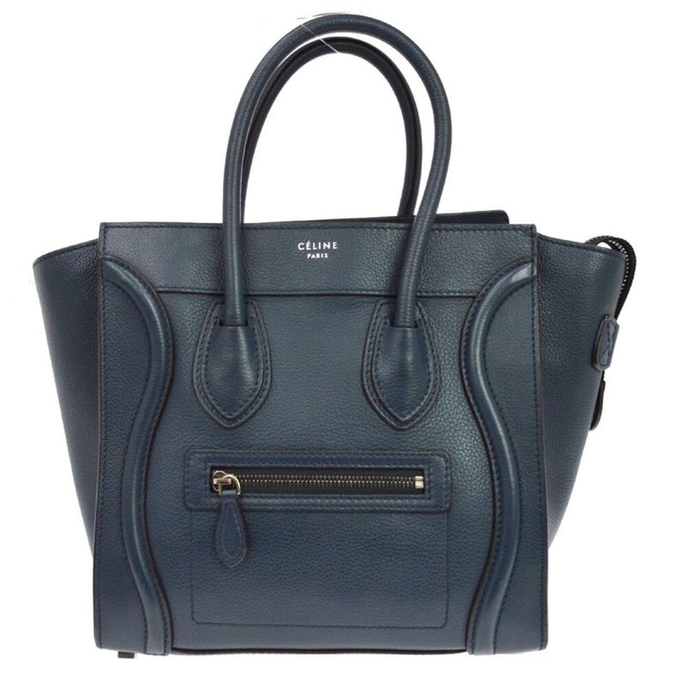 Celine Luggage Grainy Leather Navy Leather Handbag